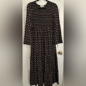 Molly Bracken Black and Brown Patterned Dress